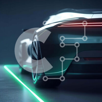 Intra Συλλεκτικό Ξύλινο Παζλ Plywood  4mm - Φουτουριστικό σπορ αυτοκίνητο σε κίνηση με πράσινα φώτα νέον Σε Ξύλινο Κουτί - Διαστάσεις Puzzle: 10x10 cm – 25 κομμάτια - Image 1