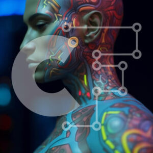 Intra Συλλεκτικό Ξύλινο Παζλ Plywood  4mm - Άνδρας με περίτεχνα ζωγραφισμένο σώμα και τατουάζ Σε Ξύλινο Κουτί - Διαστάσεις Puzzle: 10x10 cm – 25 κομμάτια