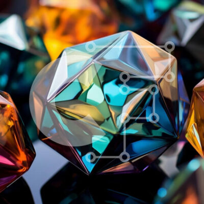 Intra Συλλεκτικό Ξύλινο Παζλ Plywood  4mm - Σύνθεση πολύχρωμων κρυστάλλων από γυαλί Σε Ξύλινο Κουτί - Διαστάσεις Puzzle: 10x10 cm – 25 κομμάτια - Image 1