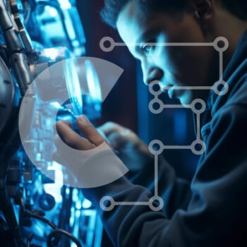 Intra Συλλεκτικό Ξύλινο Παζλ Plywood  4mm - Νεαρός άνδρας που εργάζεται στην ηλεκτρονική συσκευή Σε Ξύλινο Κουτί - Διαστάσεις Puzzle: 10x10 cm – 25 κομμάτια - Image 1