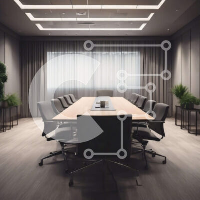 Intra Συλλεκτικό Ξύλινο Παζλ Plywood 4mm - Τραπέζι συνεδρίων σε χώρο γραφείου με φυτά σε γλάστρες Σε Ξύλινο Κουτί - Διαστάσεις Puzzle: 10x10 cm – 25 κομμάτια - Image 1