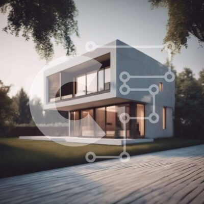 Intra Συλλεκτικό Ξύλινο Παζλ Plywood 4mm - Μοντέρνο Σύγχρονο Σπίτι στο Πράσινο Σε Ξύλινο Κουτί - Διαστάσεις Puzzle: 10x10 cm – 25 κομμάτια - Image 1