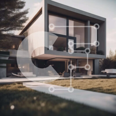 Intra Συλλεκτικό Ξύλινο Παζλ Plywood 4mm - Μοντέρνο σπίτι με μεγάλα παράθυρα σε μια περιοχή με γρασίδι Σε Ξύλινο Κουτί - Διαστάσεις Puzzle: 10x10 cm – 25 κομμάτια - Image 1