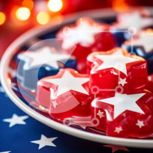 Intra Συλλεκτικό Ξύλινο Παζλ Plywood  4mm - Γιορτή 4ης Ιουλίου με ζελέ σε σχήμα αστεριού Σε Ξύλινο Κουτί - Διαστάσεις: 10x10 cm – 25 κομμάτια