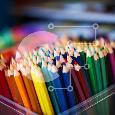 Intra Συλλεκτικό Ξύλινο Παζλ Plywood  4mm - Πολύχρωμα μολύβια σε ένα διαφανές δοχείο Σε Ξύλινο Κουτί - Διαστάσεις: 10x10 cm – 25 κομμάτια - Image 1