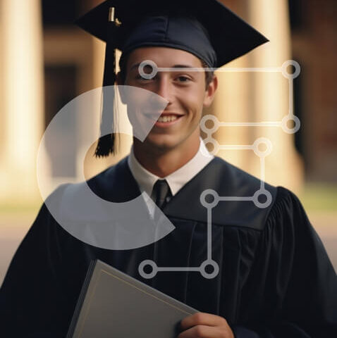 Intra Συλλεκτικό Ξύλινο Παζλ Plywood 4mm - Άνδρας Πτυχιούχος Φόρεμα Αποφοίτησης και Καπάκι με Ανοιχτό Βιβλίο Σε Ξύλινο Κουτί - Διαστάσεις Puzzle: 10x10 cm – 25 κομμάτια - Image 1