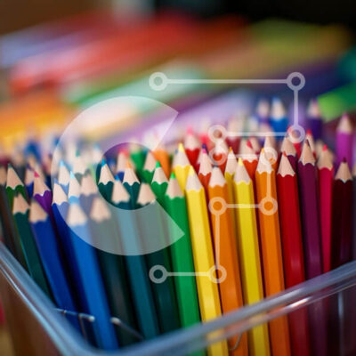 Intra Συλλεκτικό Ξύλινο Παζλ Plywood  4mm - Πολύχρωμα μολύβια σε διαφανές δοχείο Σε Ξύλινο Κουτί - Διαστάσεις: 10x10 cm – 25 κομμάτια - Image 1