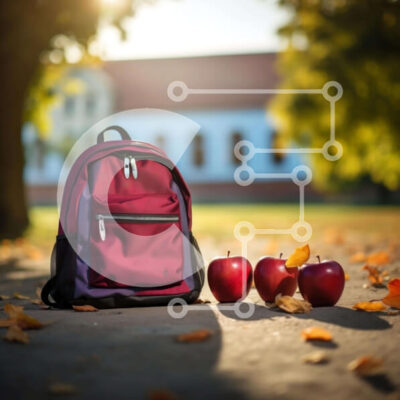 Intra Συλλεκτικό Ξύλινο Παζλ Plywood  4mm - Κόκκινο σακίδιο πλάτης και μήλα Σε Ξύλινο Κουτί - Διαστάσεις: 10x10 cm – 25 κομμάτια - Image 1