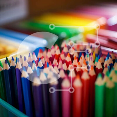 Intra Συλλεκτικό Ξύλινο Παζλ Plywood  4mm - Ποικιλία από πολύχρωμα μολύβια σε δοχεία Σε Ξύλινο Κουτί - Διαστάσεις: 10x10 cm – 25 κομμάτια - Image 1