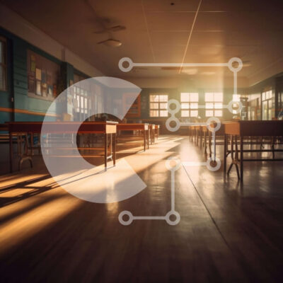 Intra Συλλεκτικό Ξύλινο Παζλ Plywood  4mm - Άδεια τάξη με ξύλινα θρανία και φως του ήλιου Σε Ξύλινο Κουτί - Διαστάσεις Puzzle: 10x10 cm – 25 κομμάτια - Image 1