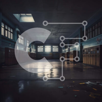 Intra Συλλεκτικό Ξύλινο Παζλ Plywood  4mm - Σκοτεινή και άδεια σχολική αίθουσα με ξύλινα θρανία και χαρτιά Σε Ξύλινο Κουτί - Διαστάσεις Puzzle: 10x10 cm – 25 κομμάτια - Image 1