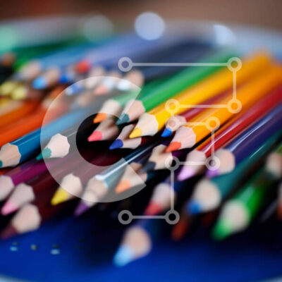 Intra Συλλεκτικό Ξύλινο Παζλ Plywood  4mm - Πολύχρωμα χρωματιστά μολύβια σε ένα ανοιχτό μπολ Σε Ξύλινο Κουτί - Διαστάσεις Puzzle: 10x10 cm – 25 κομμάτια - Image 1