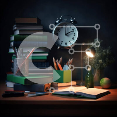 Intra Συλλεκτικό Ξύλινο Παζλ Plywood  4mm - Εκπαιδευτική ρύθμιση με βιβλία, ρολόι και Apple Σε Ξύλινο Κουτί - Διαστάσεις Puzzle: 10x10 cm – 25 κομμάτια - Image 1