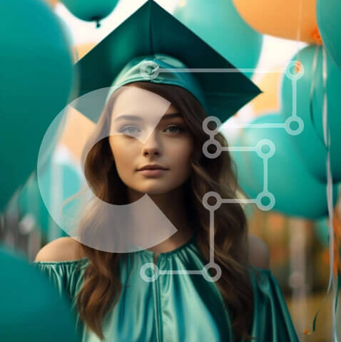 Intra Συλλεκτικό Ξύλινο Παζλ Plywood  4mm - Γιορτή αποφοίτησης με πολύχρωμα μπαλόνια Σε Ξύλινο Κουτί - Διαστάσεις Puzzle: 10x10 cm – 25 κομμάτια - Image 1