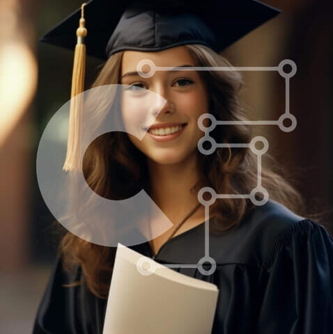 Intra Συλλεκτικό Ξύλινο Παζλ Plywood  4mm - Γιορτή αποφοίτησης με μια νεαρή γυναίκα Σε Ξύλινο Κουτί - Διαστάσεις Puzzle: 10x10 cm – 25 κομμάτια - Image 1