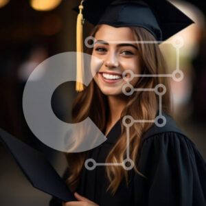 Intra Συλλεκτικό Ξύλινο Παζλ Plywood  4mm - Εικόνα αποφοίτησης μιας νεαρής γυναίκας Σε Ξύλινο Κουτί - Διαστάσεις Puzzle: 10x10 cm – 25 κομμάτια