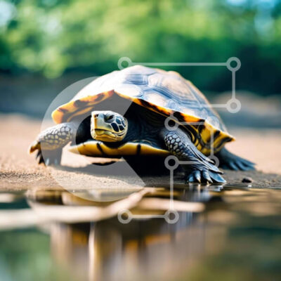 Intra Συλλεκτικό Ξύλινο Παζλ Plywood 4mm - Χελώνα που περπατά στην ακτή Σε Ξύλινο Κουτί - Διαστάσεις: 10x10 cm – 25 κομμάτια - Image 1