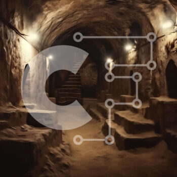 Intra Συλλεκτικό Ξύλινο Παζλ Plywood  4mm - Μυστηριώδες υπόγειο τούνελ με σκάλες και φώτα Σε Ξύλινο Κουτί - Διαστάσεις Puzzle: 10x10 cm – 25 κομμάτια - Image 1