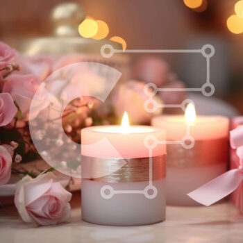 Intra Συλλεκτικό Ξύλινο Παζλ Plywood  4mm - Ροζ κεριά, κουτί δώρου και τριαντάφυλλα Σε Ξύλινο Κουτί - Διαστάσεις Puzzle: 10x10 cm – 25 κομμάτια - Image 1