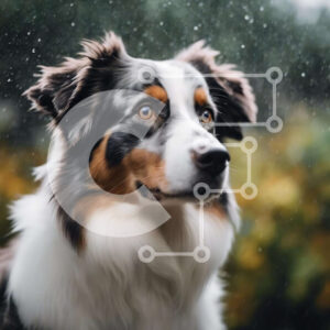 Intra Συλλεκτικό Ξύλινο Παζλ Plywood  4mm - Καφέ και λευκό σκυλί στη βροχή Σε Ξύλινο Κουτί - Διαστάσεις: 10x10 cm – 25 κομμάτια