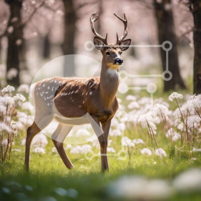 Intra Συλλεκτικό Ξύλινο Παζλ Plywood  4mm - Ελάφια στο δάσος Σε Ξύλινο Κουτί - Διαστάσεις: 10x10 cm – 25 κομμάτια - Image 1