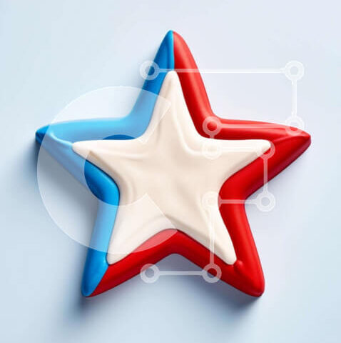 Intra Συλλεκτικό Ξύλινο Παζλ Plywood 4mm - Μπισκότο σε σχήμα αστεριού για τον εορτασμό της 4ης Ιουλίου Σε Ξύλινο Κουτί - Διαστάσεις Puzzle: 10x10 cm – 25 κομμάτια - Image 1