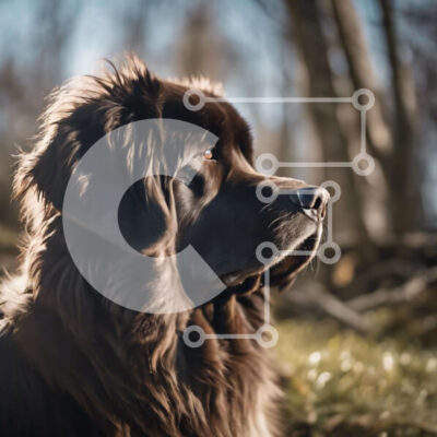 Intra Συλλεκτικό Ξύλινο Παζλ Plywood  4mm - Καφέ σκυλί που κάθεται στο γρασίδι με το κεφάλι γερμένο προς τον ουρανό Σε Ξύλινο Κουτί - Διαστάσεις: 10x10 cm – 25 κομμάτια - Image 1