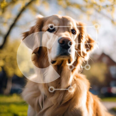 Intra Συλλεκτικό Ξύλινο Παζλ Plywood  4mm - Σκύλος Γκόλντεν Ριτρίβερ που χαλαρώνει στο γρασίδι Σε Ξύλινο Κουτί - Διαστάσεις: 10x10 cm – 25 κομμάτια - Image 1