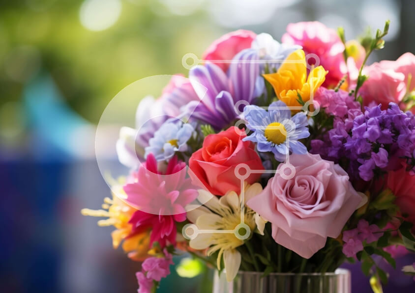 Intra Συλλεκτικό Ξύλινο Παζλ Plywood  4mm - Πολύχρωμη ανθοσύνθεση σε διάφανο βάζο Σε Ξύλινο Κουτί - Διαστάσεις: 10x10 cm – 25 κομμάτια