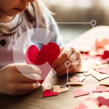 Intra Συλλεκτικό Ξύλινο Παζλ Plywood  4mm - Νεαρό κορίτσι δημιουργώντας διακοσμήσεις σε σχήμα καρδιάς Σε Ξύλινο Κουτί - Διαστάσεις Puzzle: 10x10 cm – 25 κομμάτια - Image 1