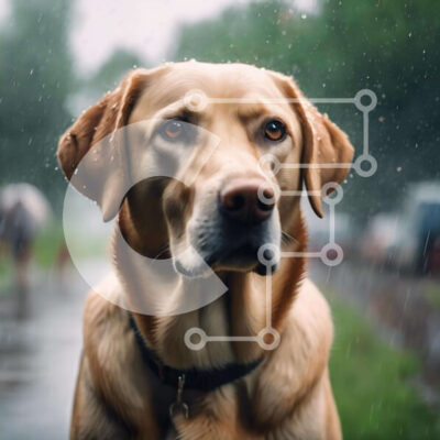 Intra Συλλεκτικό Ξύλινο Παζλ Plywood  4mm - Καφέ σκυλί στη βροχή Σε Ξύλινο Κουτί - Διαστάσεις: 10x10 cm – 25 κομμάτια - Image 1