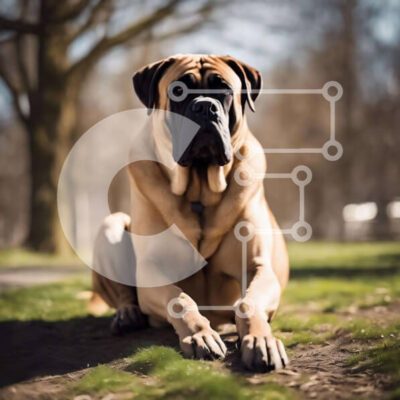 Intra Συλλεκτικό Ξύλινο Παζλ Plywood  4mm - Μεγάλο καφέ σκυλί που κάθεται σε εξωτερικούς χώρους Σε Ξύλινο Κουτί - Διαστάσεις: 10x10 cm – 25 κομμάτια - Image 1