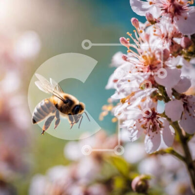 Intra Συλλεκτικό Ξύλινο Παζλ Plywood  4mm - Επικονίαση μελισσών κοντά σε κερασιές Σε Ξύλινο Κουτί - Διαστάσεις: 10x10 cm – 25 κομμάτια - Image 1