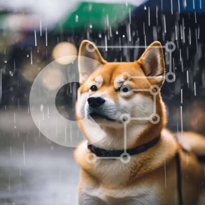 Intra Συλλεκτικό Ξύλινο Παζλ Plywood  4mm - Καφέ σκυλί στη βροχή Σε Ξύλινο Κουτί - Διαστάσεις: 10x10 cm – 25 κομμάτια - Image 1