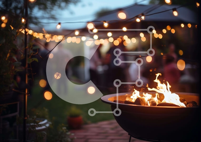 Intra Συλλεκτικό Ξύλινο Παζλ Plywood  4mm - Συγκέντρωση πυρκαγιάς στην πίσω αυλή Σε Ξύλινο Κουτί - Διαστάσεις Puzzle: 10x10 cm – 25 κομμάτια