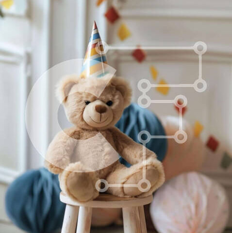 Intra Συλλεκτικό Ξύλινο Παζλ Plywood 4mm - Γιορτή αρκουδάκι Σε Ξύλινο Κουτί - Διαστάσεις Puzzle: 10x10 cm – 25 κομμάτια - Image 1