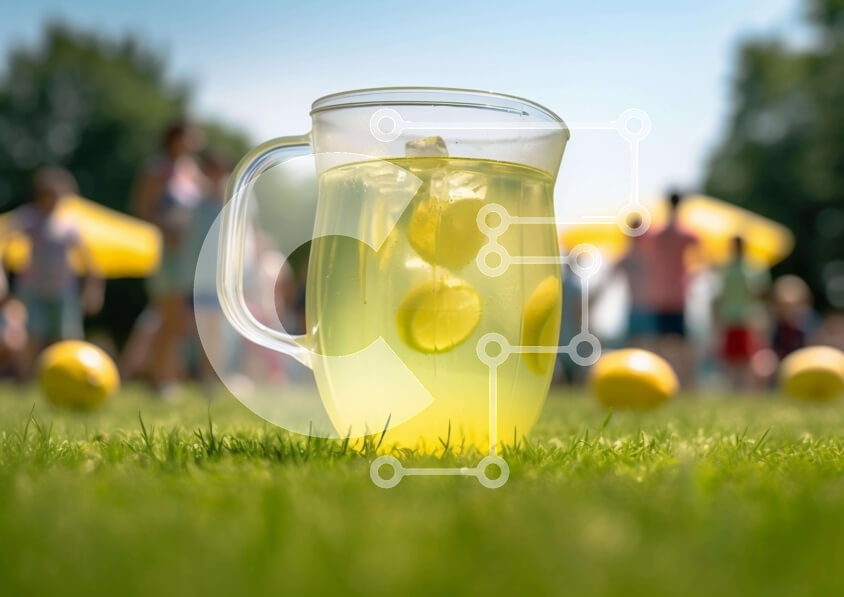 Intra Συλλεκτικό Ξύλινο Παζλ Plywood  4mm - Ομάδα ανθρώπων που απολαμβάνει τη λεμονάδα σε εξωτερικούς χώρους Σε Ξύλινο Κουτί - Διαστάσεις Puzzle: 10x10 cm – 25 κομμάτια