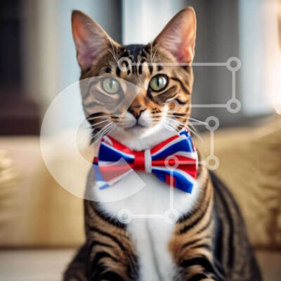 Intra Συλλεκτικό Ξύλινο Παζλ Plywood 4mm - Γάτα με παπιγιόν στον καναπέ Σε Ξύλινο Κουτί - Διαστάσεις: 10x10 cm – 25 κομμάτια - Image 1