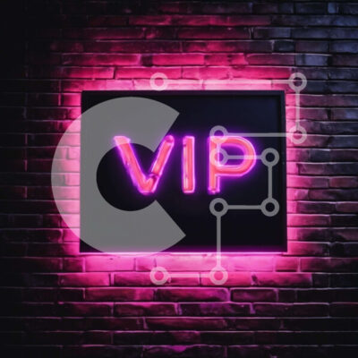 Intra Συλλεκτικό Ξύλινο Παζλ Plywood  4mm - Ροζ νέον επιγραφή VIP σε τοίχο από τούβλα Σε Ξύλινο Κουτί - Διαστάσεις Puzzle: 10x10 cm – 25 κομμάτια - Image 1