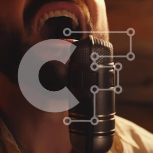 Intra Συλλεκτικό Ξύλινο Παζλ Plywood  4mm - Άνδρας που τραγουδά σε παλιομοδίτικο μικρόφωνο Σε Ξύλινο Κουτί - Διαστάσεις Puzzle: 10x10 cm – 25 κομμάτια