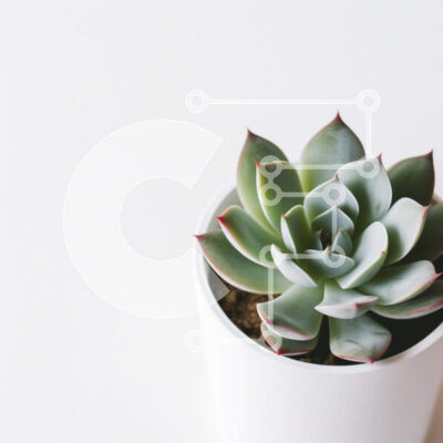 Intra Συλλεκτικό Ξύλινο Παζλ Plywood  4mm - Μικρό παχύφυτο σε λευκή γλάστρα Σε Ξύλινο Κουτί - Διαστάσεις: 10x10 cm – 25 κομμάτια - Image 1