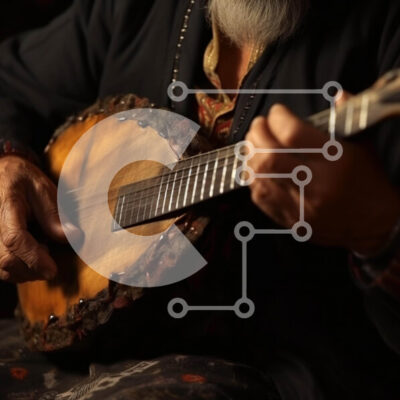 Intra Συλλεκτικό Ξύλινο Παζλ Plywood  4mm - Ηλικιωμένος που παίζει μαντολίνο Σε Ξύλινο Κουτί - Διαστάσεις Puzzle: 10x10 cm – 25 κομμάτια - Image 1