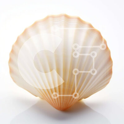 Intra Συλλεκτικό Ξύλινο Παζλ Plywood  4mm - Μεγάλο πορτοκαλί και λευκό κοχύλι σε λευκό φόντο Σε Ξύλινο Κουτί - Διαστάσεις: 10x10 cm – 25 κομμάτια - Image 1