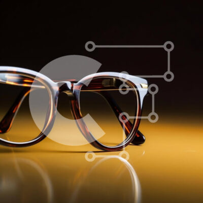 Intra Συλλεκτικό Ξύλινο Παζλ Plywood  4mm - Ζευγάρι γυαλιά σε πορτοκαλί φόντο Σε Ξύλινο Κουτί - Διαστάσεις: 10x10 cm – 25 κομμάτια - Image 1