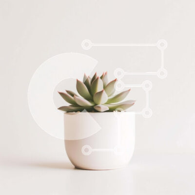 Intra Συλλεκτικό Ξύλινο Παζλ Plywood  4mm - Ζωντανό παχύφυτο σε λευκό φόντο Σε Ξύλινο Κουτί - Διαστάσεις: 10x10 cm – 25 κομμάτια - Image 1