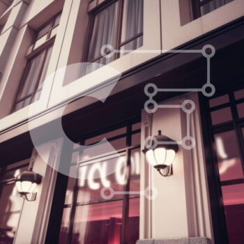 Intra Συλλεκτικό Ξύλινο Παζλ Plywood  4mm - Μοντέρνο εξωτερικό κτήριο φωτισμένο με κόκκινα φώτα Σε Ξύλινο Κουτί - Διαστάσεις Puzzle: 10x10 cm – 25 κομμάτια - Image 1