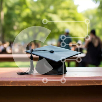 Intra Συλλεκτικό Ξύλινο Παζλ Plywood  4mm - Καπάκι αποφοίτησης σε εξωτερικό ξύλινο πάγκο Σε Ξύλινο Κουτί - Διαστάσεις Puzzle: 10x10 cm – 25 κομμάτια - Image 1