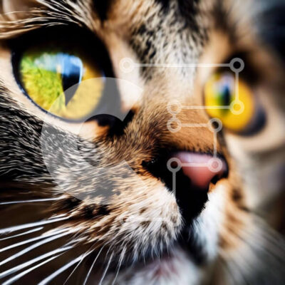 Intra Συλλεκτικό Ξύλινο Παζλ Plywood  4mm - Κινηματογράφηση σε πρώτο πλάνο παιχνιδιάρικη και περίεργη κίτρινη γάτα Σε Ξύλινο Κουτί - Διαστάσεις: 10x10 cm – 25 κομμάτια - Image 1