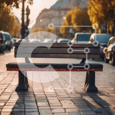 Intra Συλλεκτικό Ξύλινο Παζλ Plywood  4mm - Ξύλινος πάγκος στη μέση ενός αστικού δρόμου Σε Ξύλινο Κουτί - Διαστάσεις Puzzle: 10x10 cm – 25 κομμάτια - Image 1