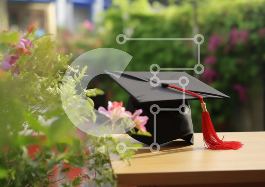 Intra Συλλεκτικό Ξύλινο Παζλ Plywood  4mm - Μαύρο καπάκι αποφοίτησης σε τραπέζι εξωτερικού χώρου Σε Ξύλινο Κουτί - Διαστάσεις Puzzle: 10x10 cm – 25 κομμάτια